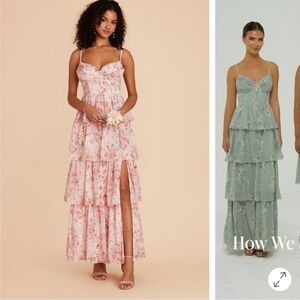 Lola Dress Chiffon Pink Falling Petals